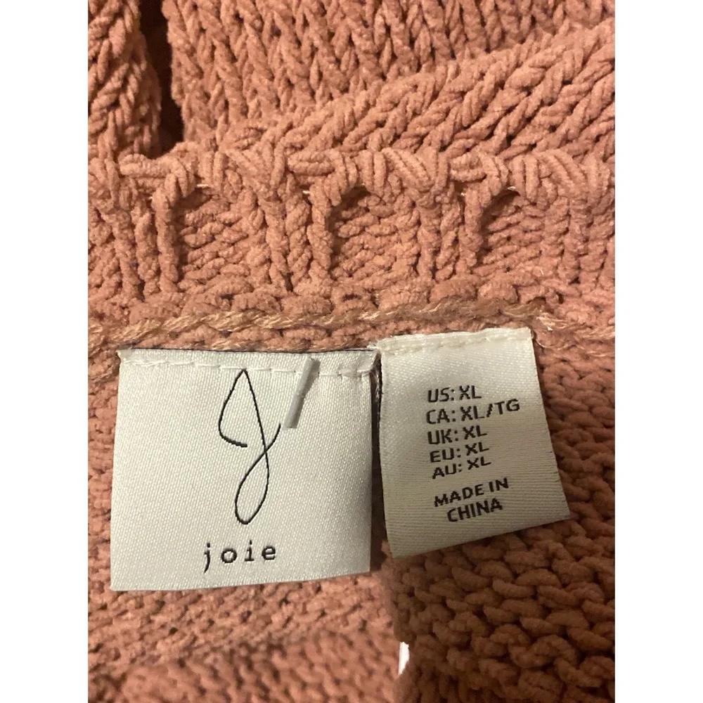 Joie Rosette Dusty Rose Short Sleeve Sweater Size XL